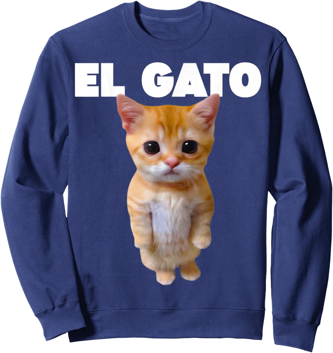 El Gato Cat Meme Cat Lover Funny Memes Internet Memes Gen-Z Sweatshirt - Sweatshirt | Navy