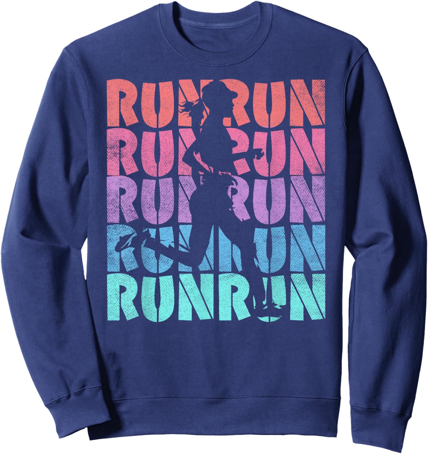 Run Runner Marathon Cross Country Running Motivational Sweatshirt - Sweatshirt | Navy