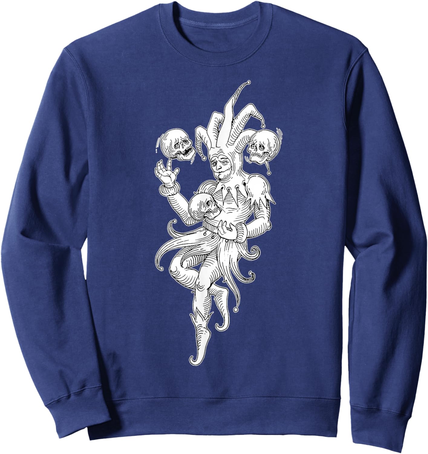 Jester Juggling Skulls Sweatshirt - Sweatshirt | Navy