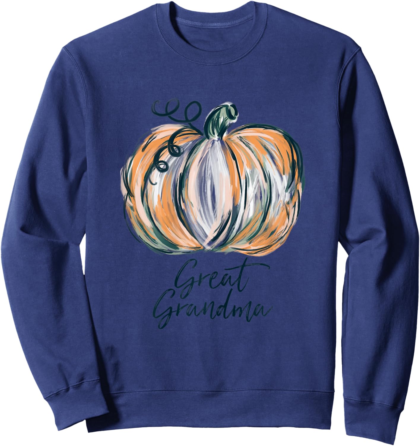 Great Grandma Watercolor Pumpkin Fall Thanksgiving 2022 Sweatshirt - Sweatshirt | Navy