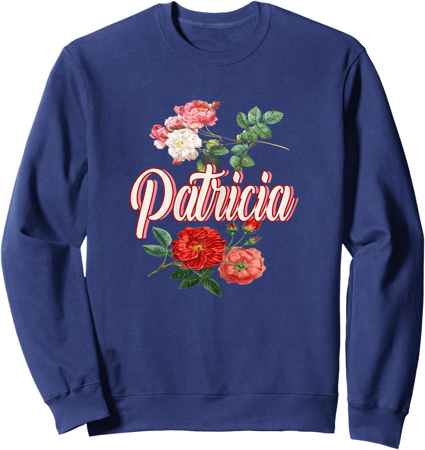 Patricia Name With Flowers Sweatshirt - Sweatshirt | Navy