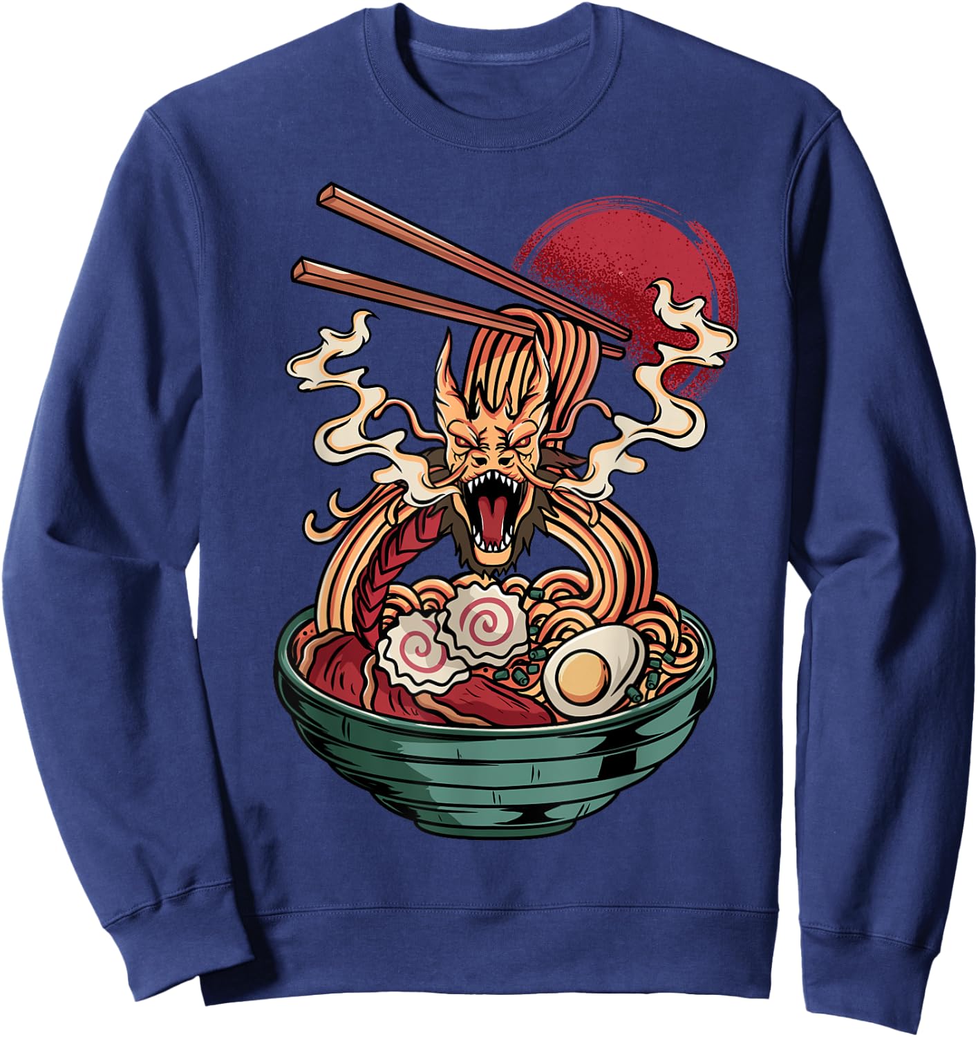 Ramen Noodles Dragon Anime Japanese Kawaii Sweatshirt - Sweatshirt | Navy