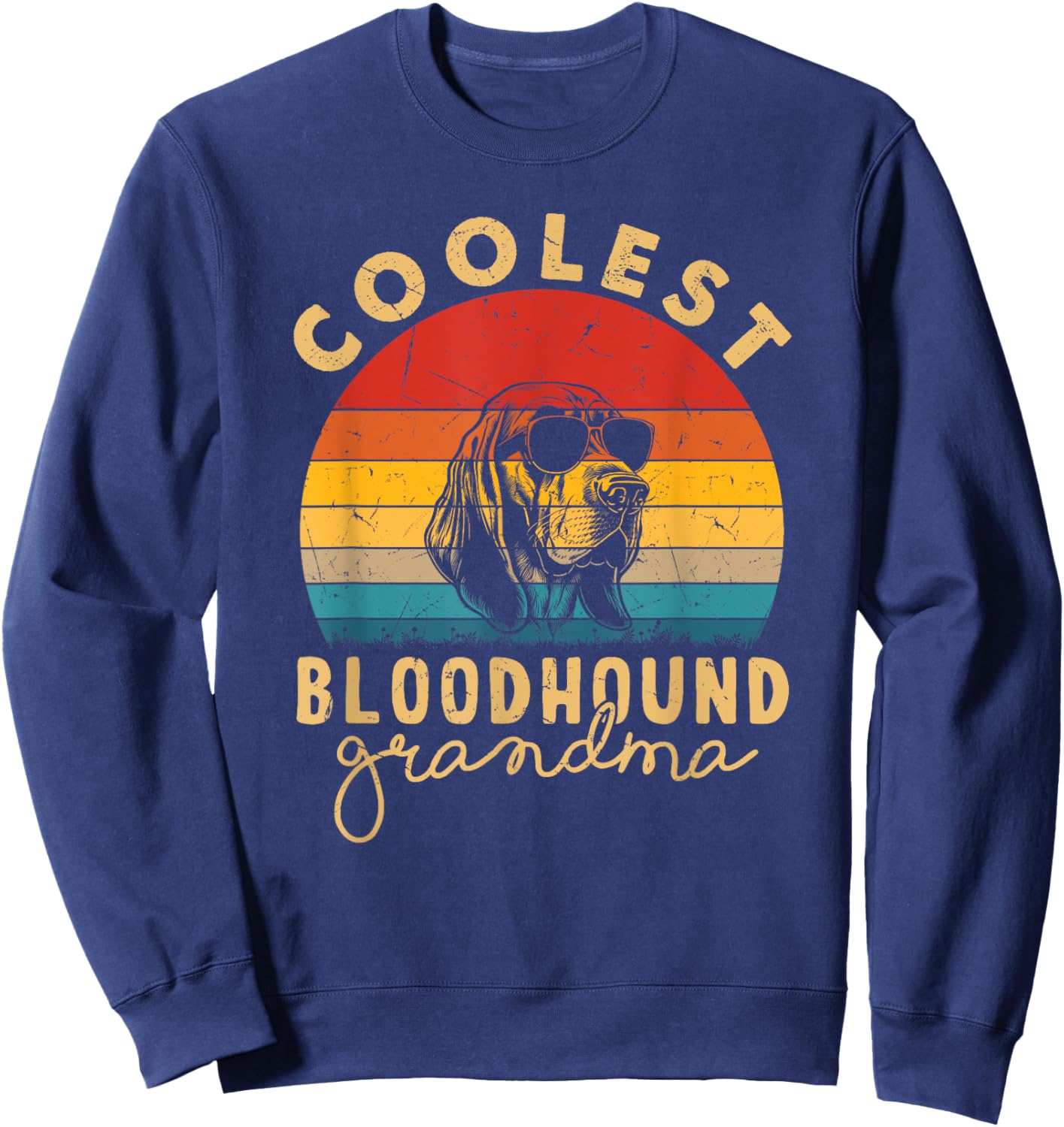 Bloodhound Coolest Grandma Gifts Bloodhound Mom Sweatshirt - Sweatshirt | Navy