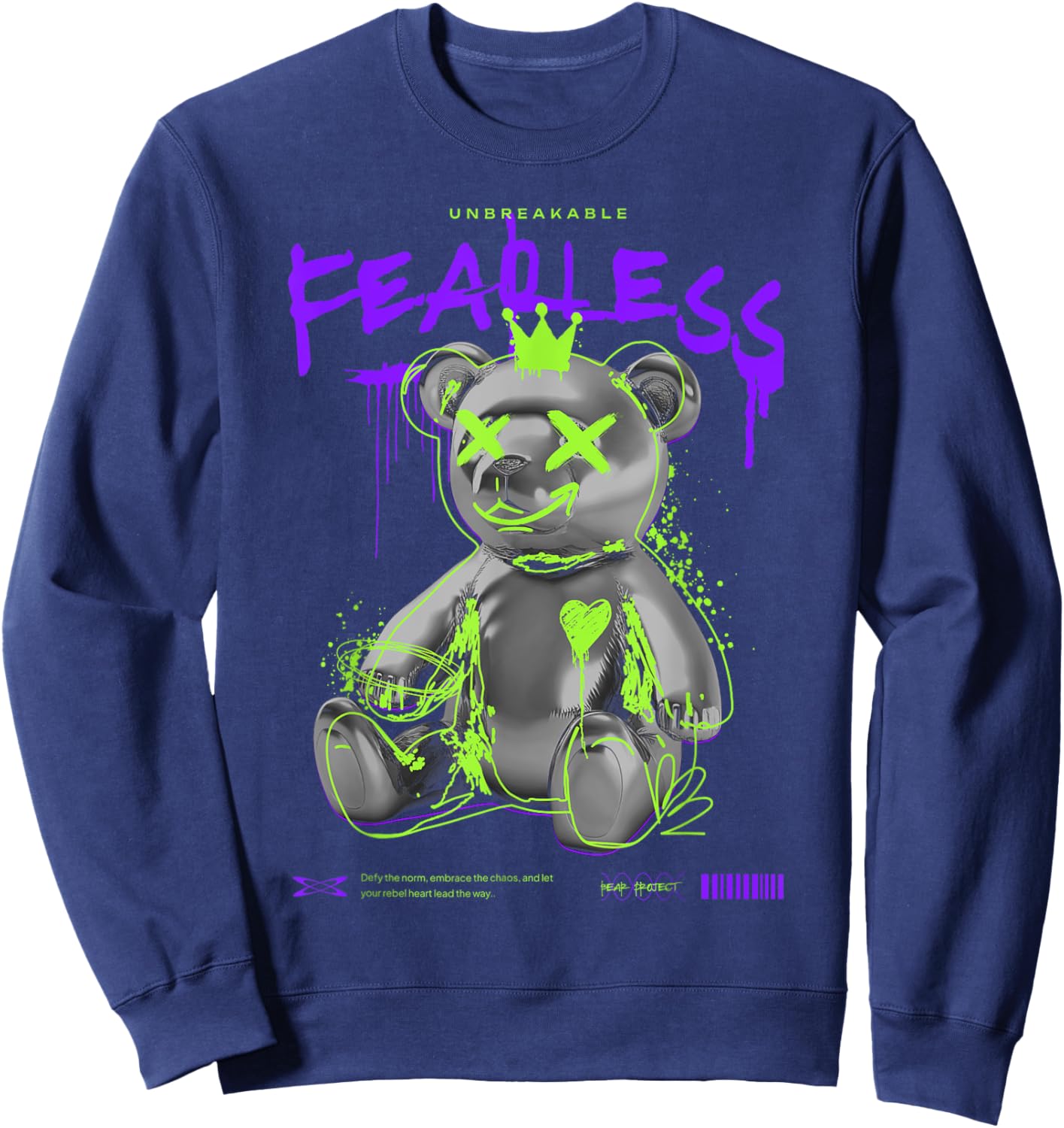 Bear with crossed out eyes Crossed eyes bear Sweatshirt - Sweatshirt | Navy