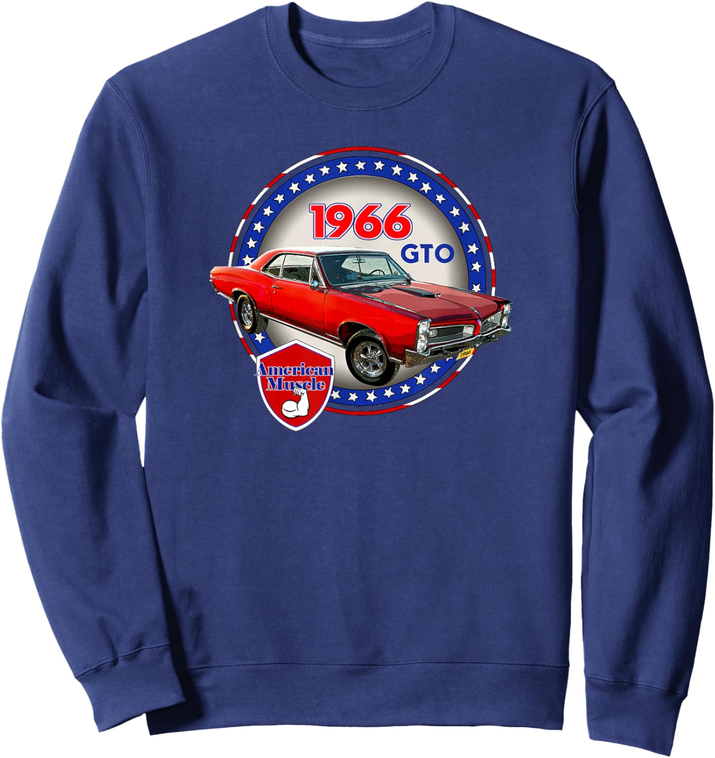 Vintage 1966 Gto, Classic American Muscle Car, V8 Sweatshirt - Sweatshirt | Navy