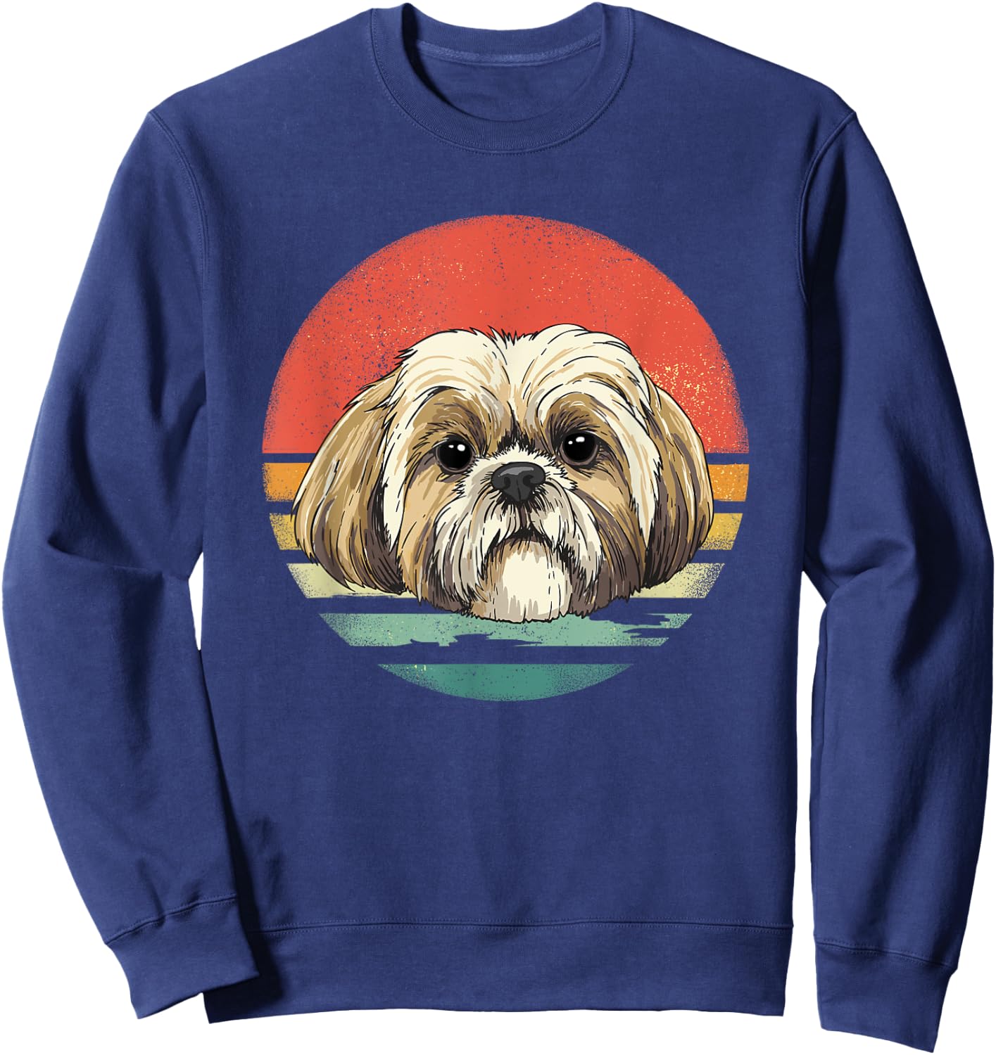 Shih Tzu Shirt Shih Tzu Dog Face Pet Lover Shih Tzu Mom Dad Sweatshirt - Sweatshirt | Navy