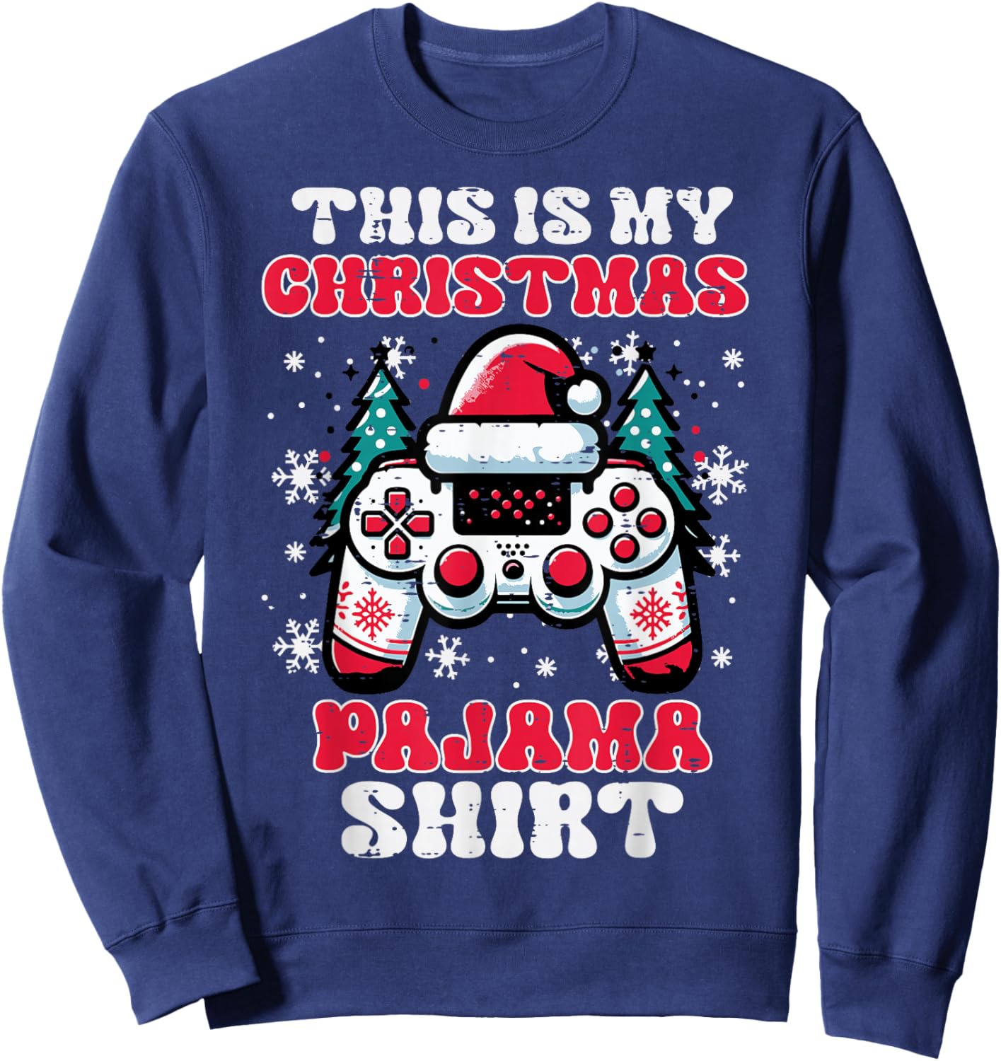 This My Christmas Pajama Shirt Gaming Xmas Men Boys Kids Sweatshirt - Sweatshirt | Navy