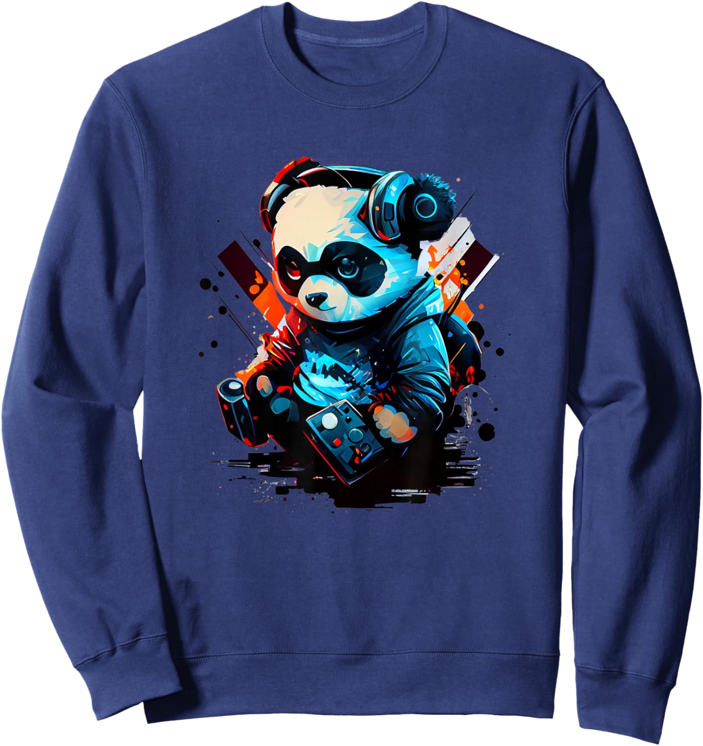Music Gaming Panda Sweatshirt - Sweatshirt | Navy