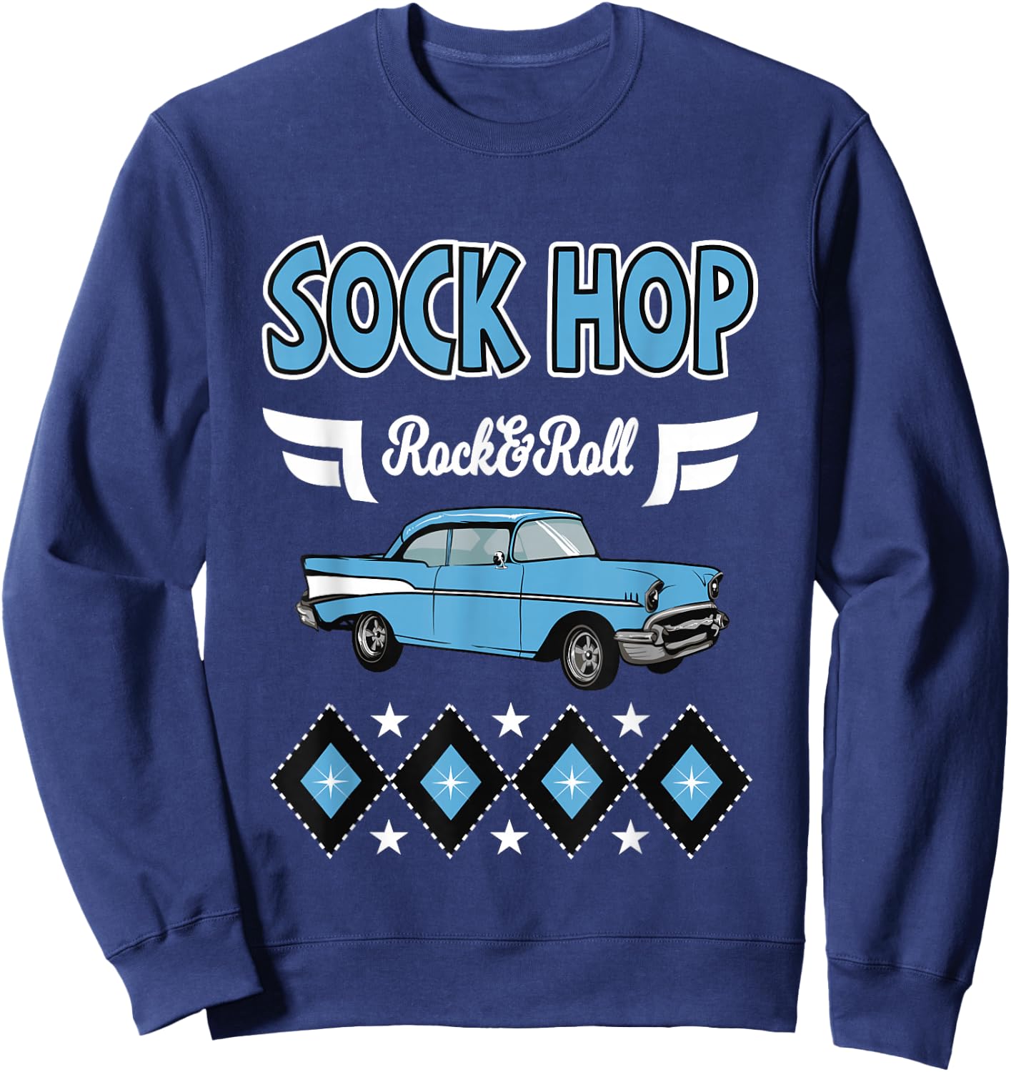 1950s Sock Hop Clothes Vintage 50s Party Rockabilly Doo Wop Sweatshirt - Sweatshirt | Navy