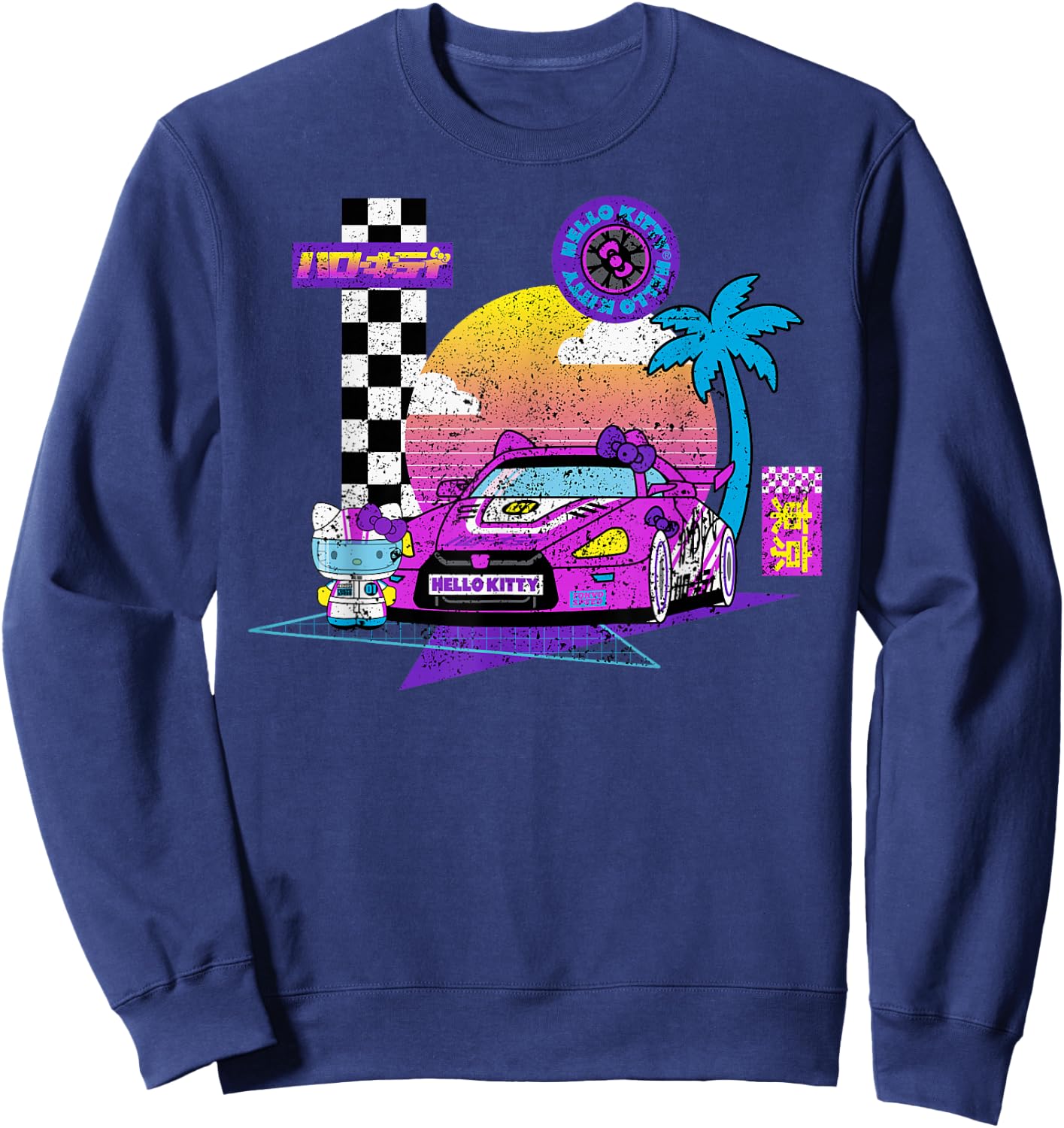 SANRIO Hello Kitty Kawaii Tokyo Racer Sweatshirt - Sweatshirt | Navy