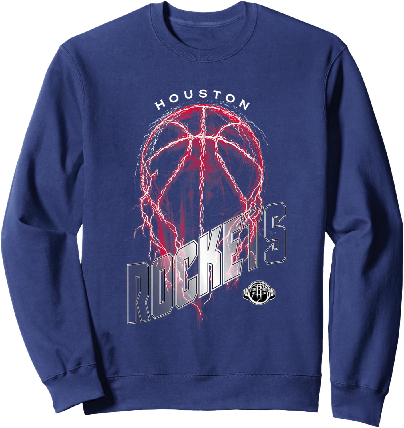 NBA Houston Rockets Lightning Bolt Basketball Logo Sweatshirt - Sweatshirt | Navy