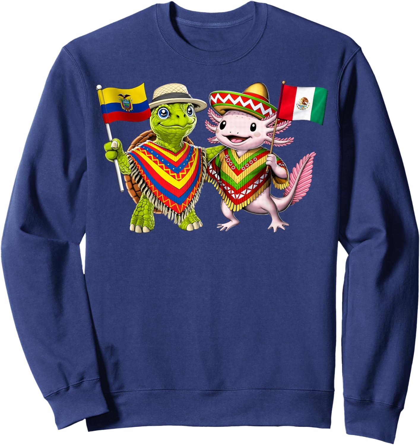Ecuador Mexico Roots Ecuadorian Mexican Flag Proud Mexican Sweatshirt - Sweatshirt | Navy
