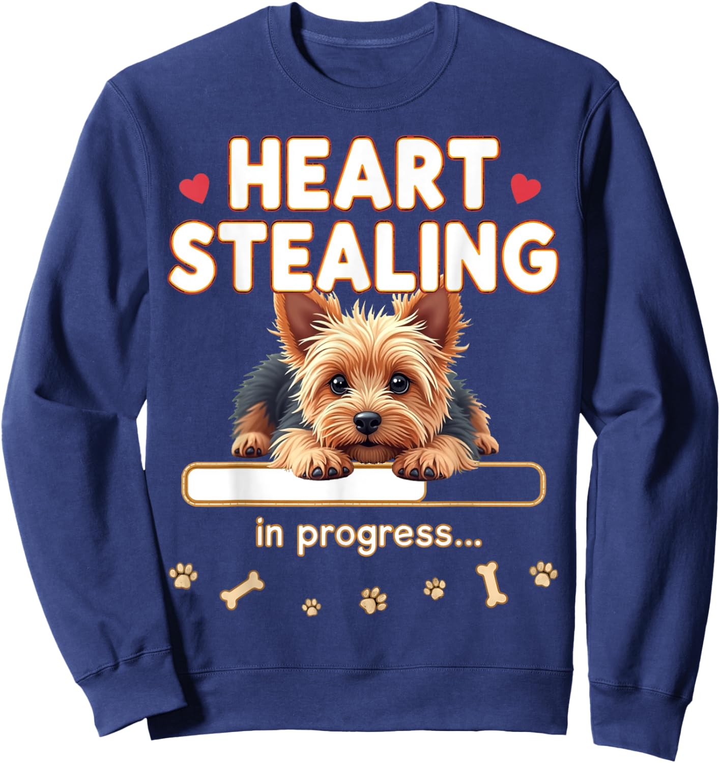 Heart Yorkshire Terrier Dog Funny Gift Yorkie Puppy Sweatshirt - Sweatshirt | Navy