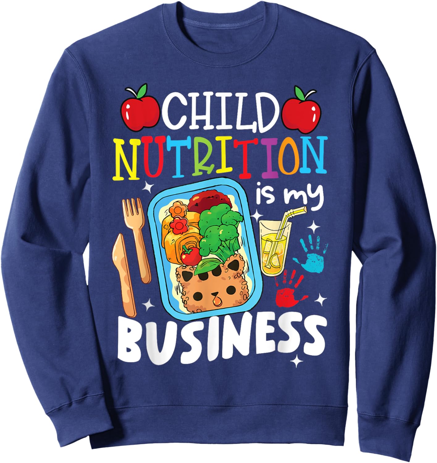 Child Nutrition is My Business Kids Lunch Box Cafeteria Crew Sweatshirt - Sweatshirt | Navy