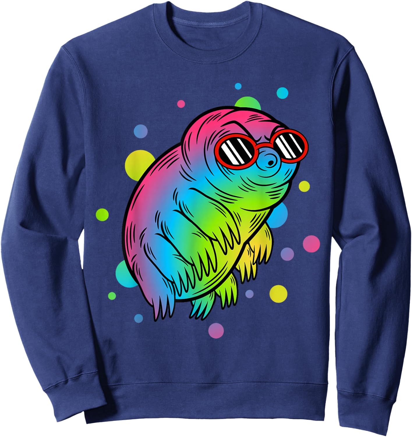Big Rainbow Water Bear Funny Tardigrade Gift Men Women Kids Sweatshirt - Sweatshirt | Navy