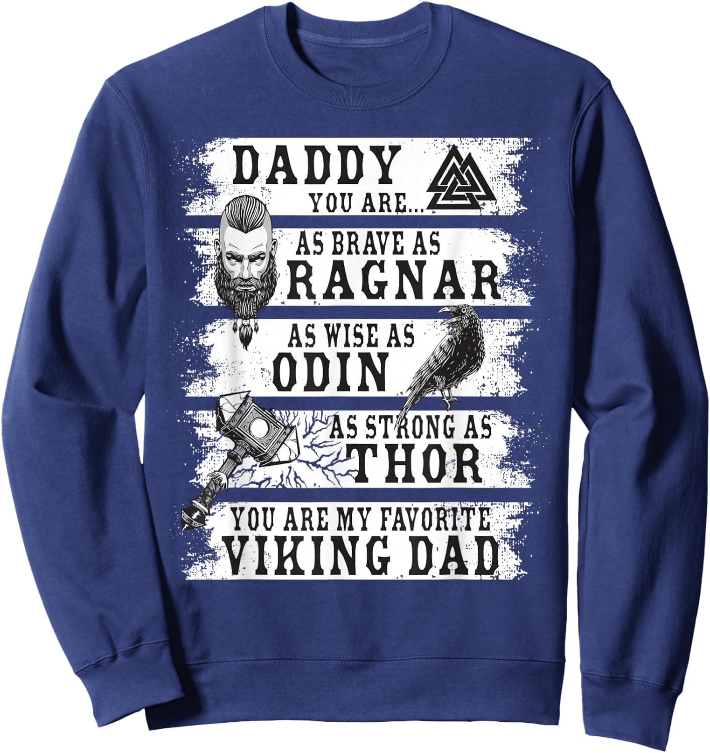 Retro Norse Mythology & Viking Saying - Best Viking Daddy Sweatshirt - Sweatshirt | Navy