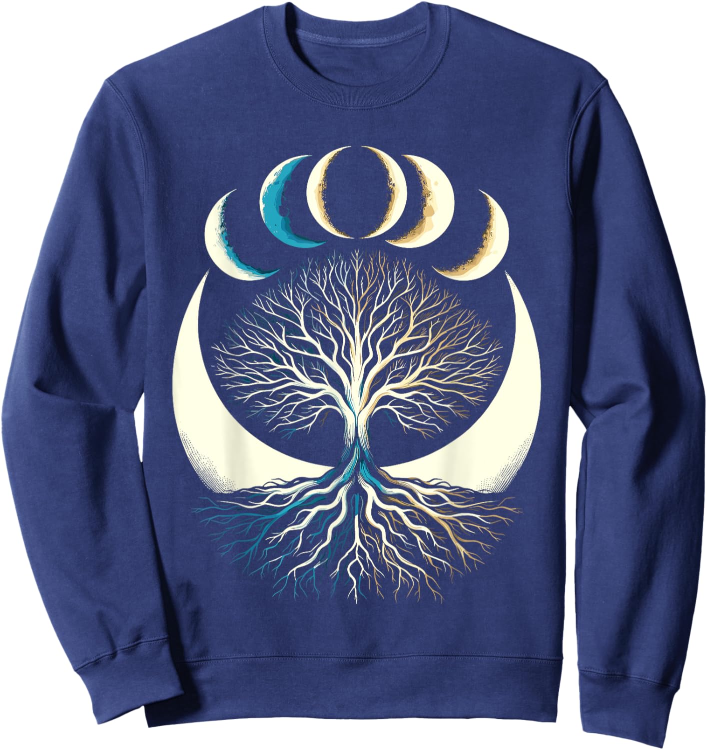 Phases Of The Moon Tree Sweatshirt - Sweatshirt | Navy