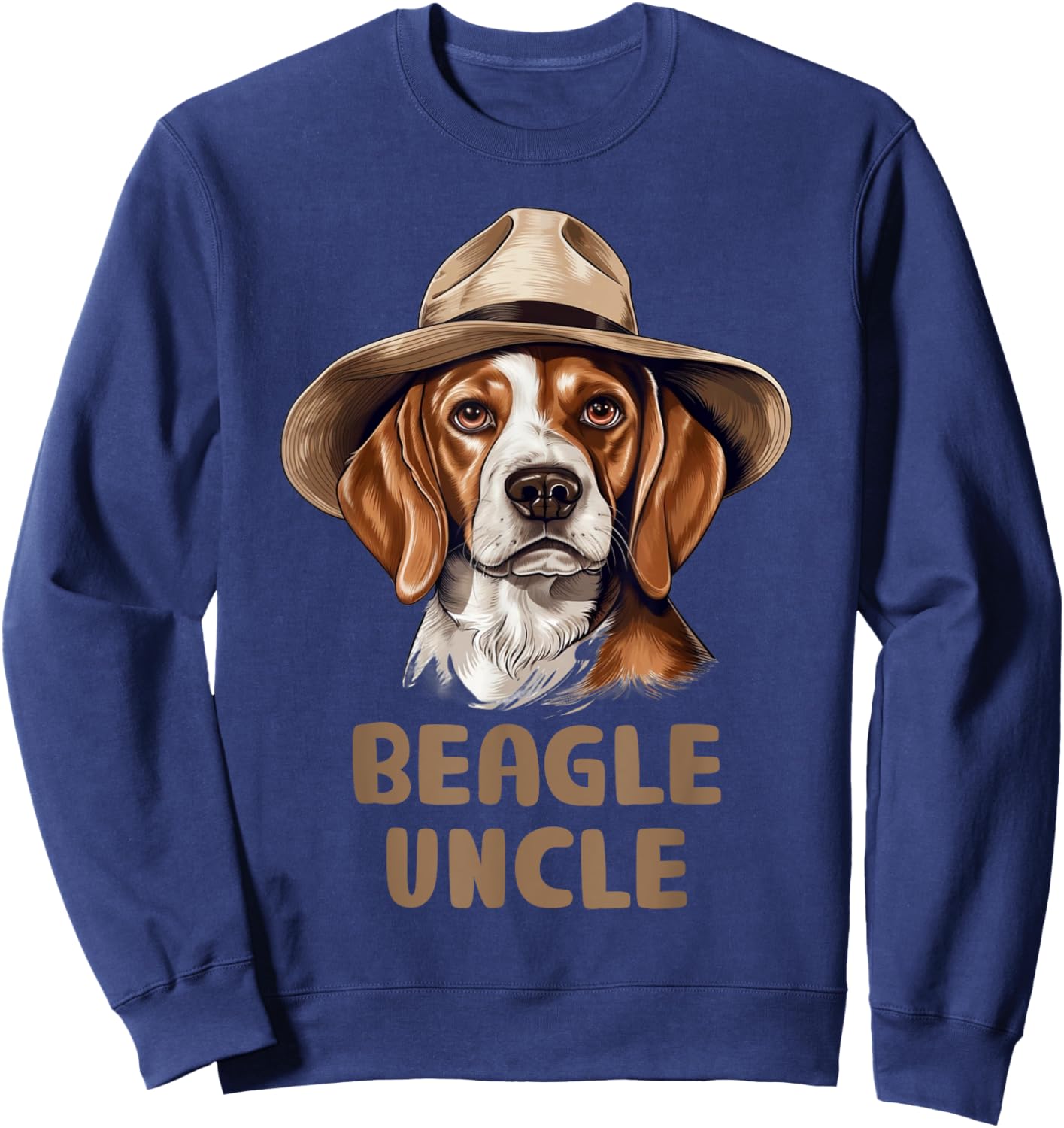 Cute Beagle Uncle Dog Lovers Gift Funny Puppy Beagle Owner Men Women Kids Sweatshirt - Sweatshirt | Navy