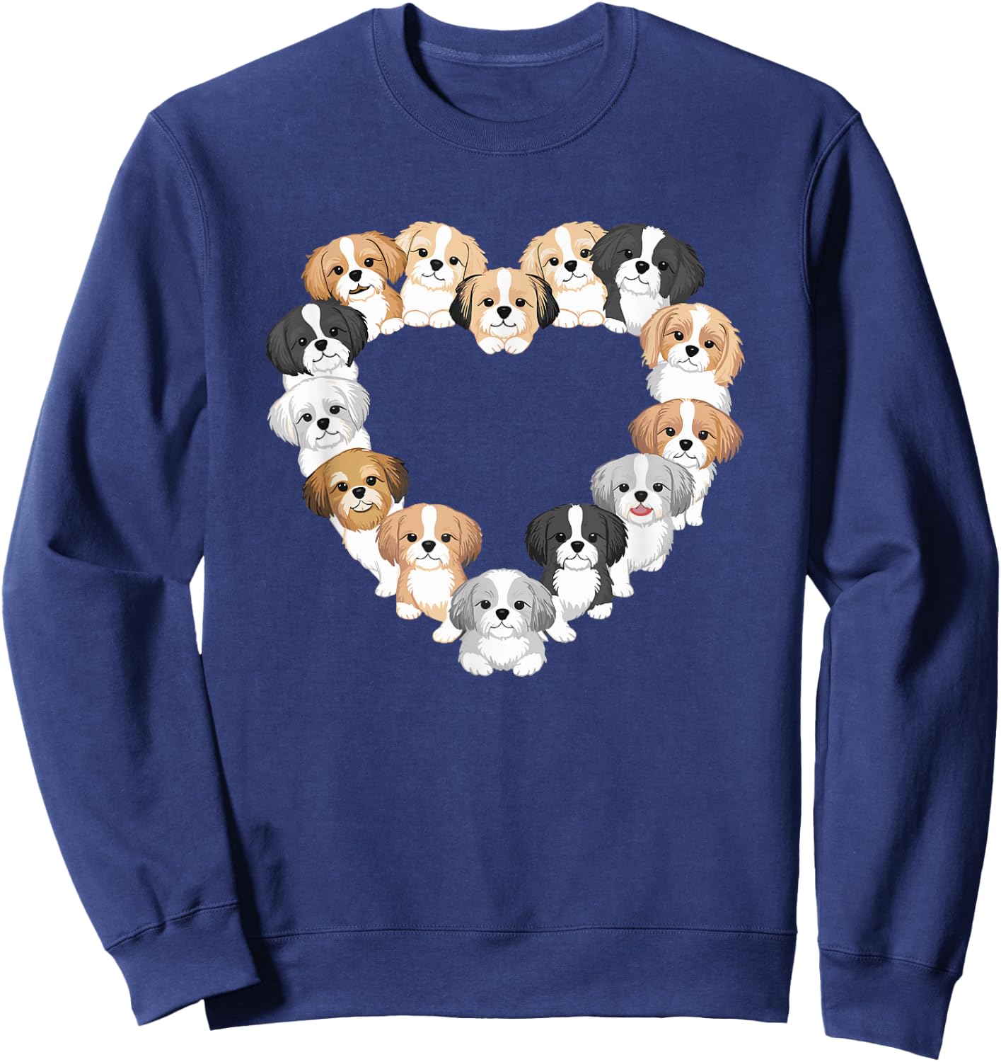 Heart Shih Tzu Dog Shih Tzus Sweatshirt - Sweatshirt | Navy