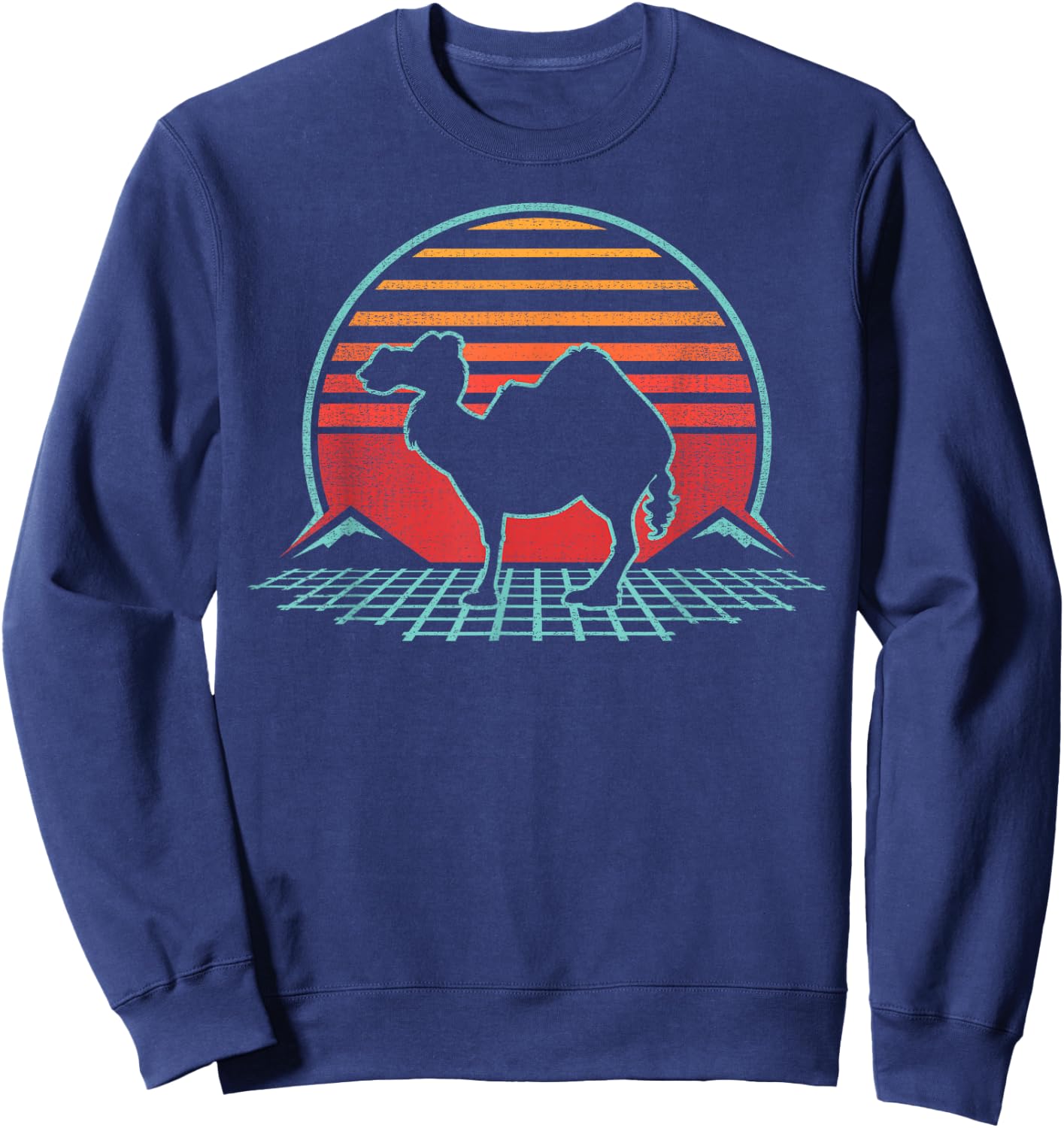 Camel Lover Animal Retro Vintage 80s Style Sweatshirt - Sweatshirt | Navy