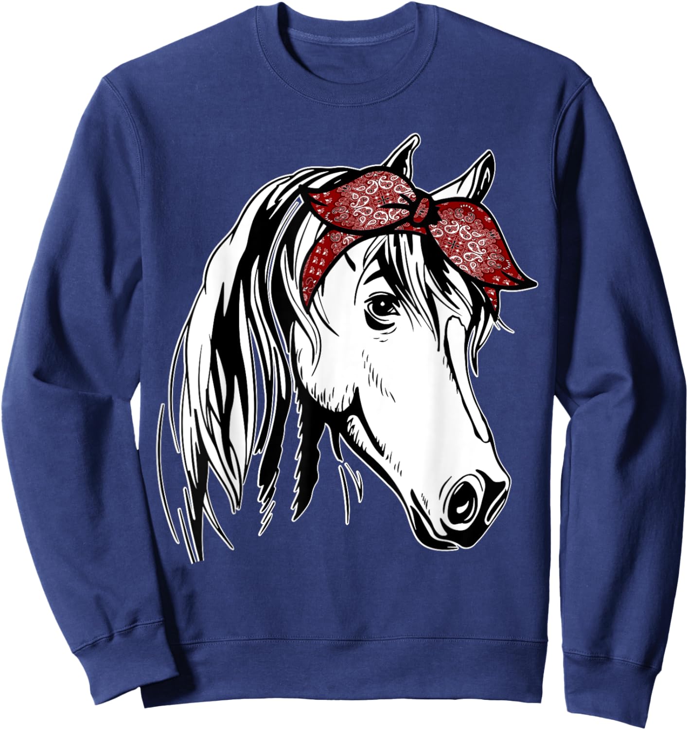 Horse Bandana for Equestrian Horseback Riding Horse Lover Sweatshirt - Sweatshirt | Navy