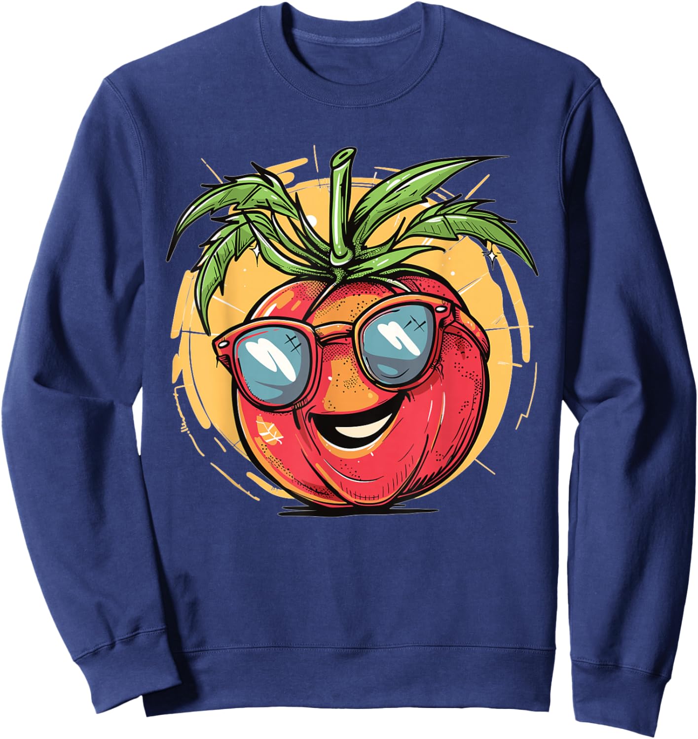Cute Tomato With Sunglasses I Tomato Sweatshirt - Sweatshirt | Navy