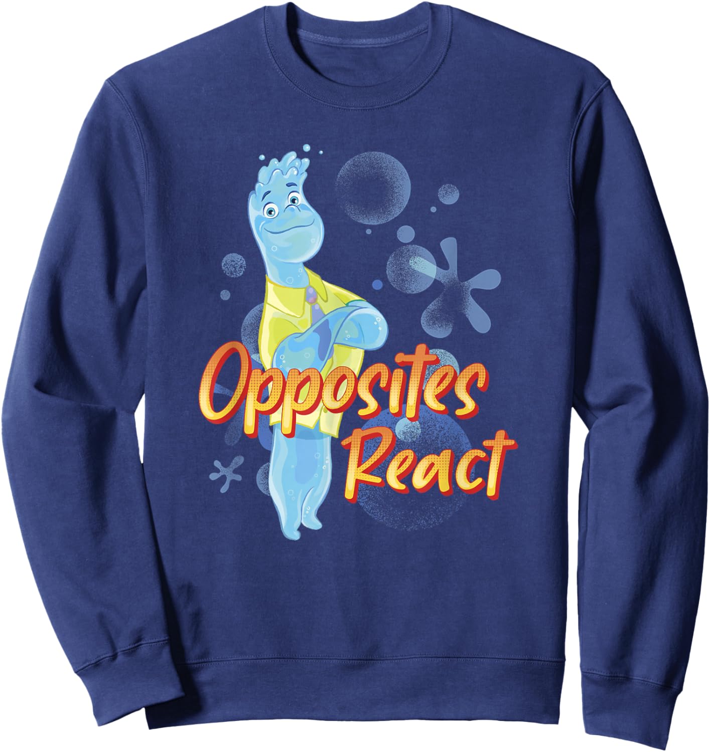Disney Pixar Elemental Opposites React Wade Poster Sweatshirt - Sweatshirt | Navy