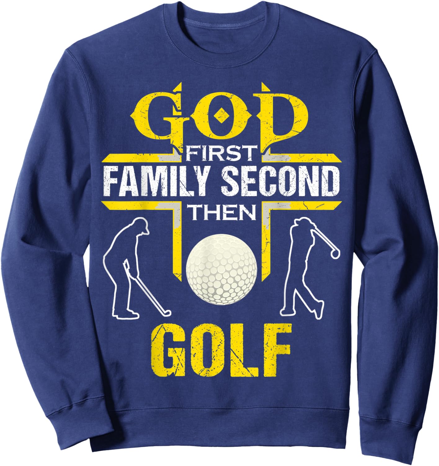 God First Family Second Then Golf women Sweatshirt - Sweatshirt | Navy