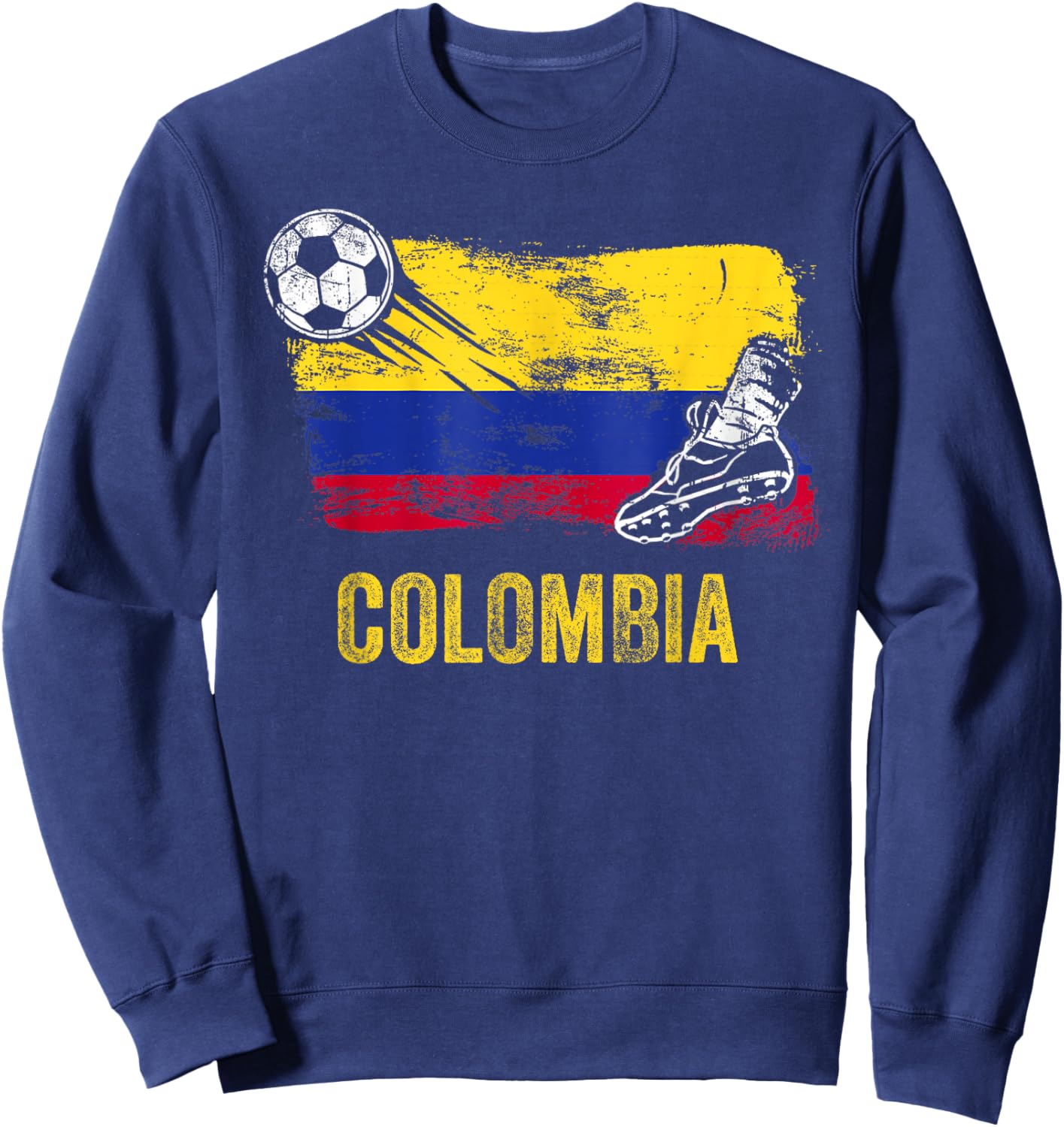 Colombia Soccer Jersey Fan Gallery Cheer Lady Mom Family Sweatshirt - Sweatshirt | Navy