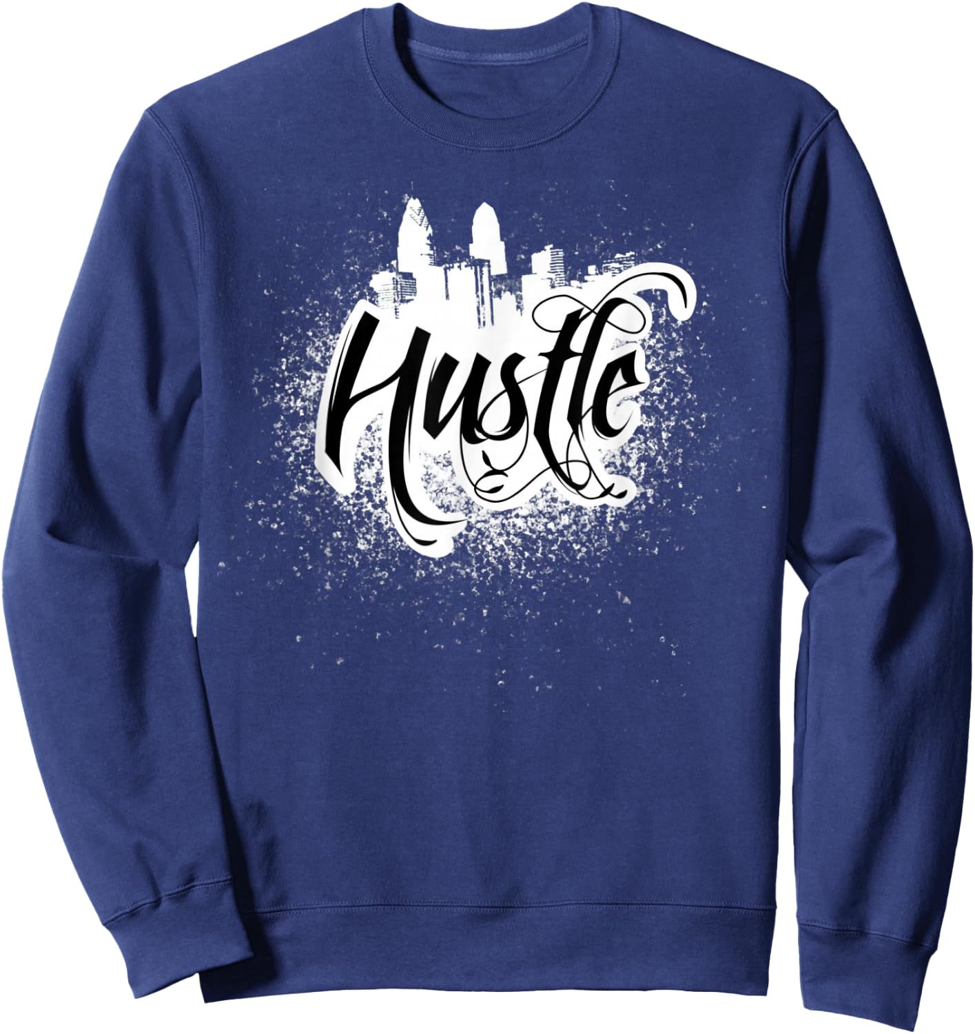Hustle Shirt Tattoo Art Grunge Sweatshirt - Sweatshirt | Navy