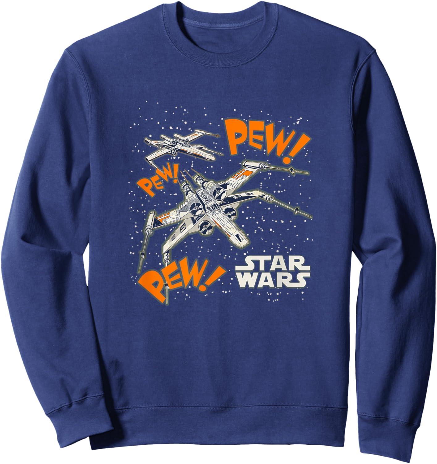 Star Wars Classic X-Wing Fighter Vintage Pew Pew Poster Sweatshirt - Sweatshirt | Navy