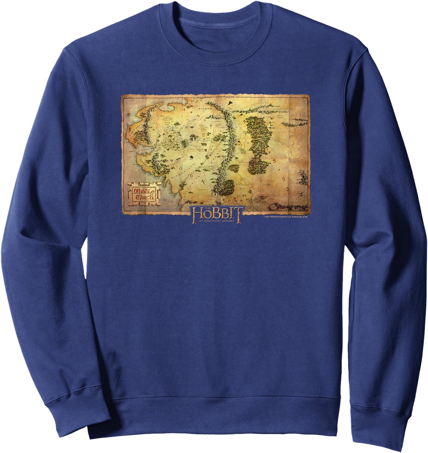 Hobbit Middle Earth Map Sweatshirt - Sweatshirt | Navy