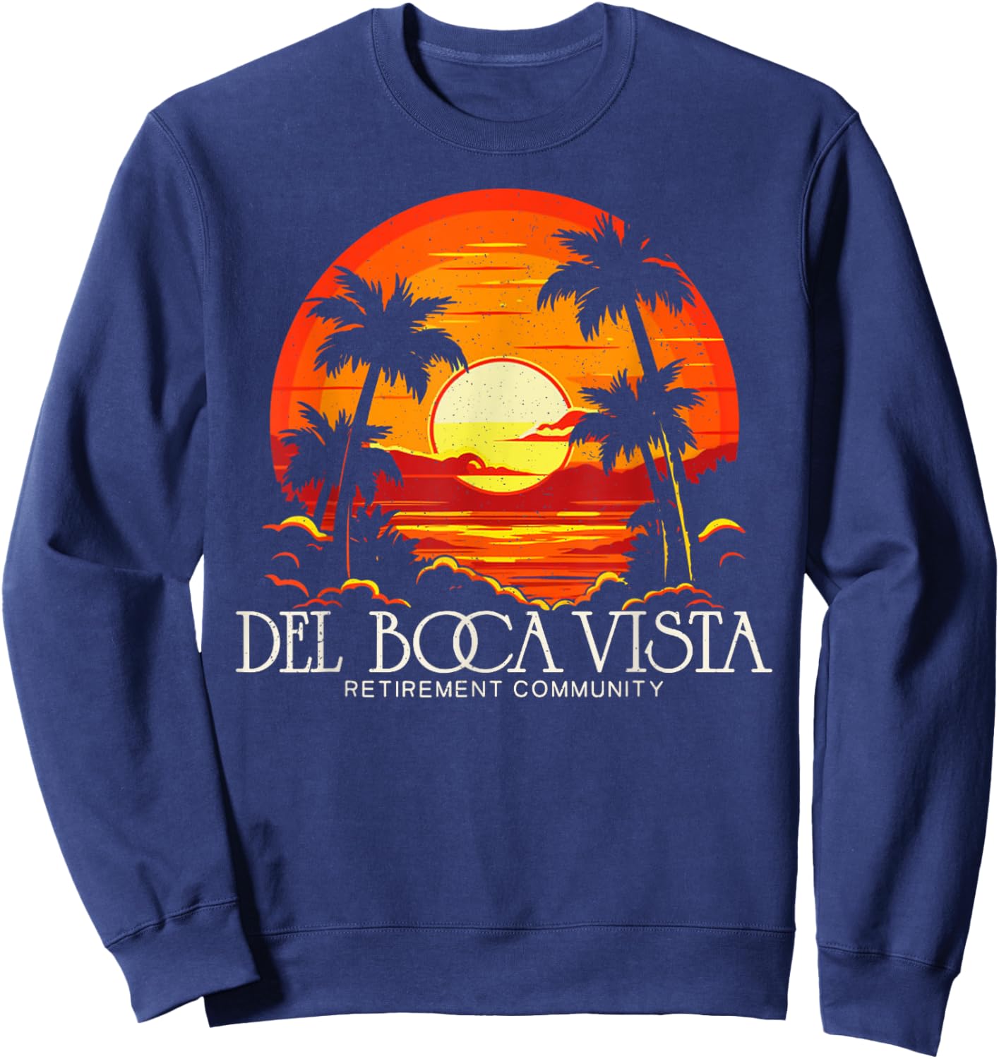 Retro Del Boca Vista Del Boca Vista 90s Sunset Sweatshirt - Sweatshirt | Navy