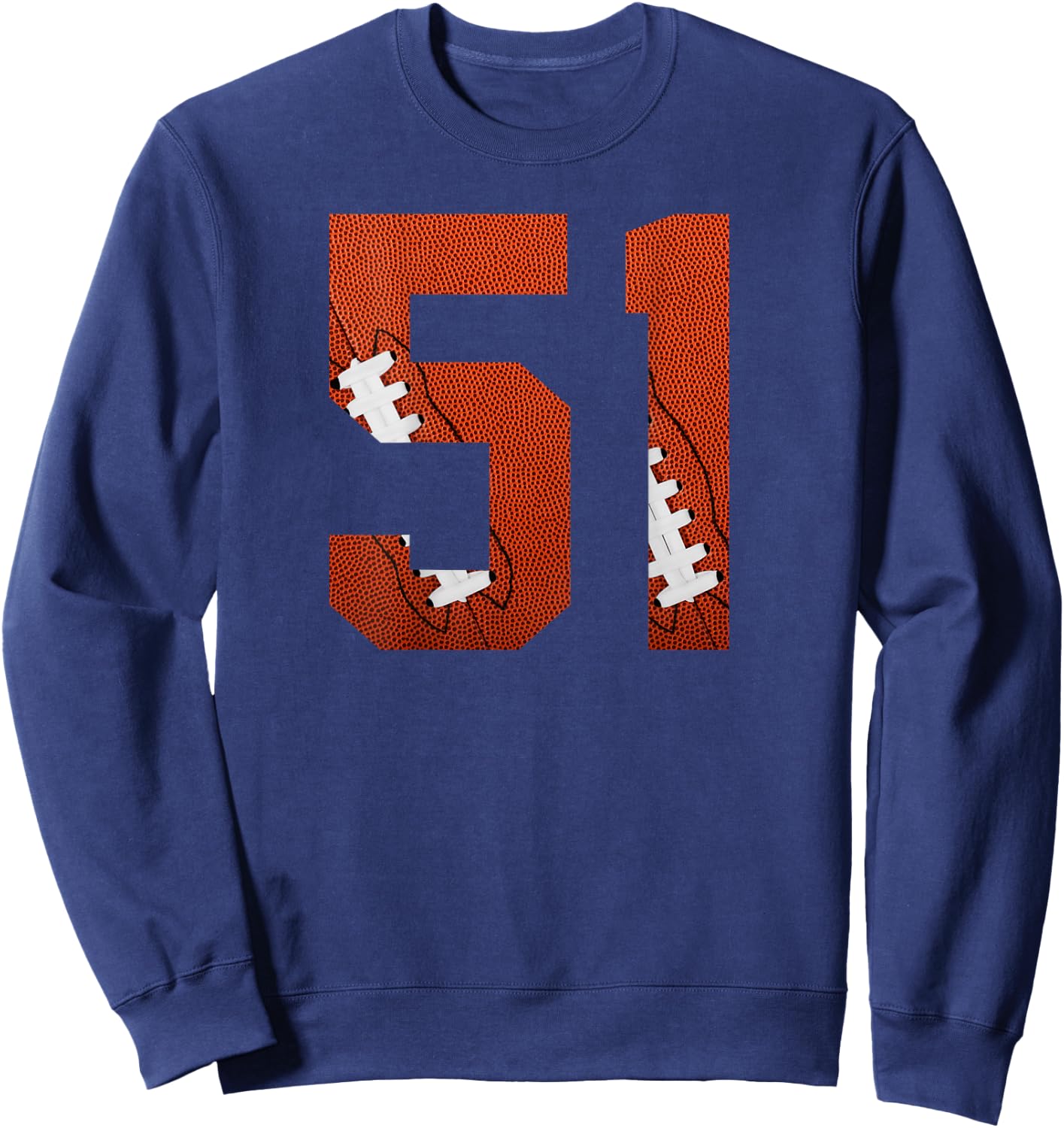 Number 51 BACKSIDE - American Football Jersey Numbered Sweatshirt - Sweatshirt | Navy