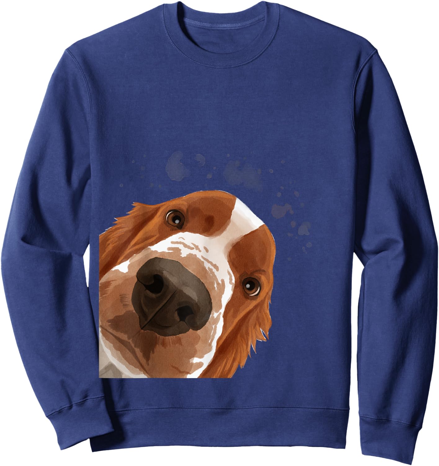 Curious Welsh Springer Spaniel Dog Women Girls Kids Sweatshirt - Sweatshirt | Navy