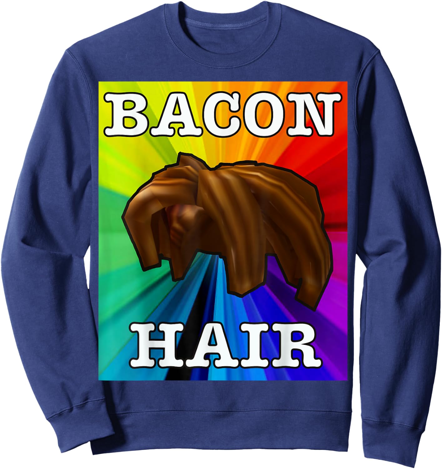Colorful bacon hair design for boy or girl gamers Sweatshirt - Sweatshirt | Navy
