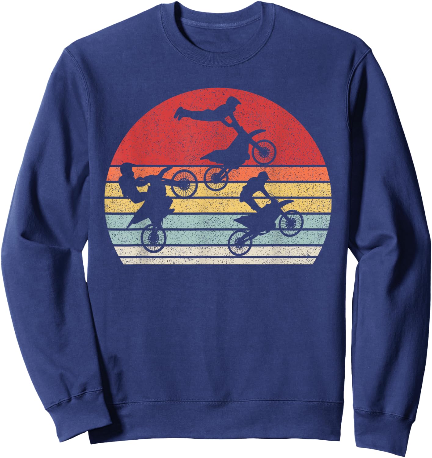 Vintage Retro Dirt Bike Boys Kids Gifts Motocross Sweatshirt - Sweatshirt | Navy