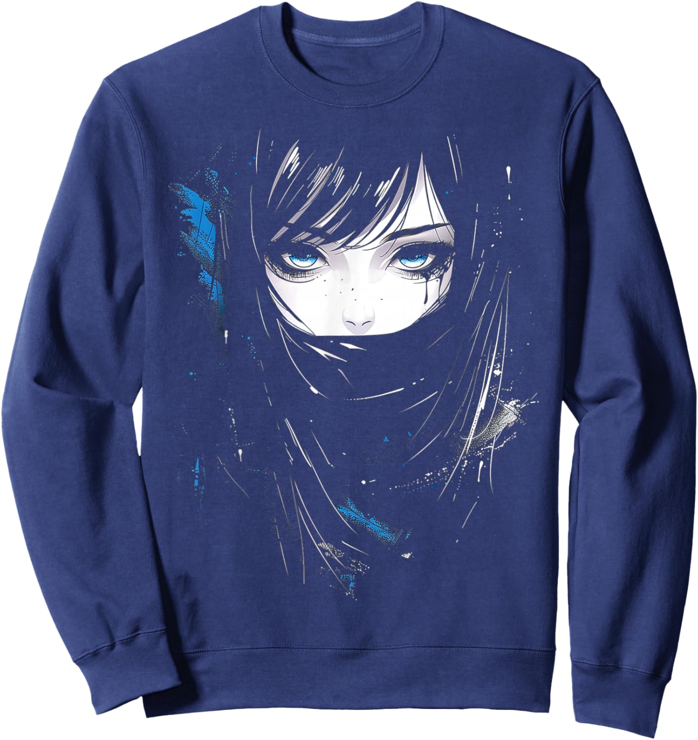 Anime Manga Motif Art Anime Sweatshirt - Sweatshirt | Navy
