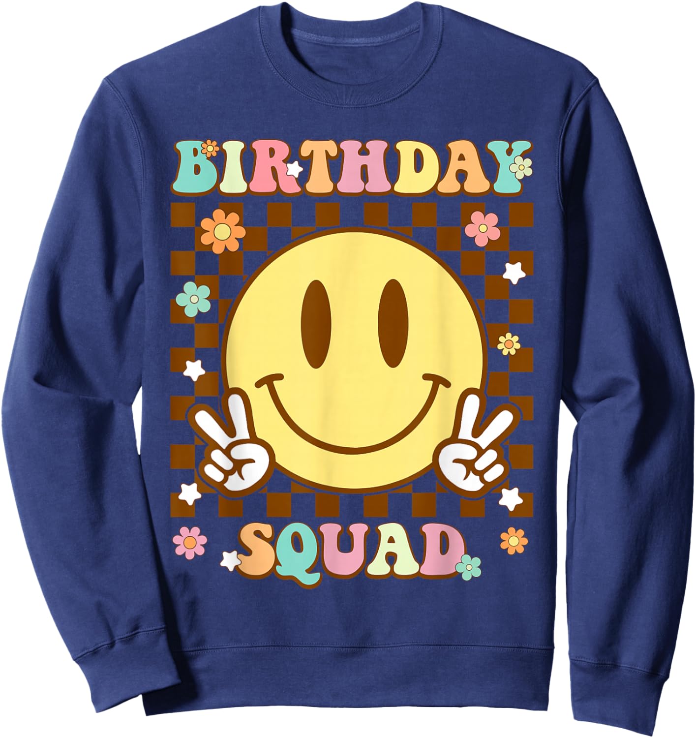 Groovy Birthday Squad Matching Birthday Family Group Bday Sweatshirt - Sweatshirt | Navy