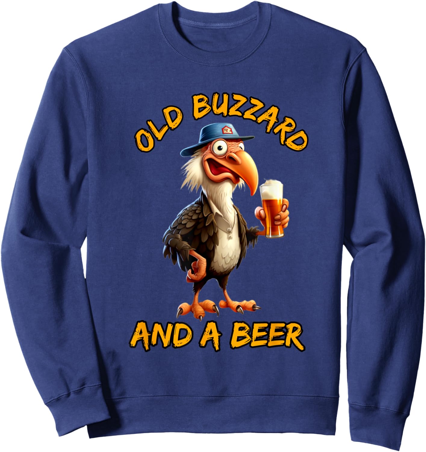 Grandpa Old Buzzard And Beer Old Man Beer Lovers Senior Sweatshirt - Sweatshirt | Navy