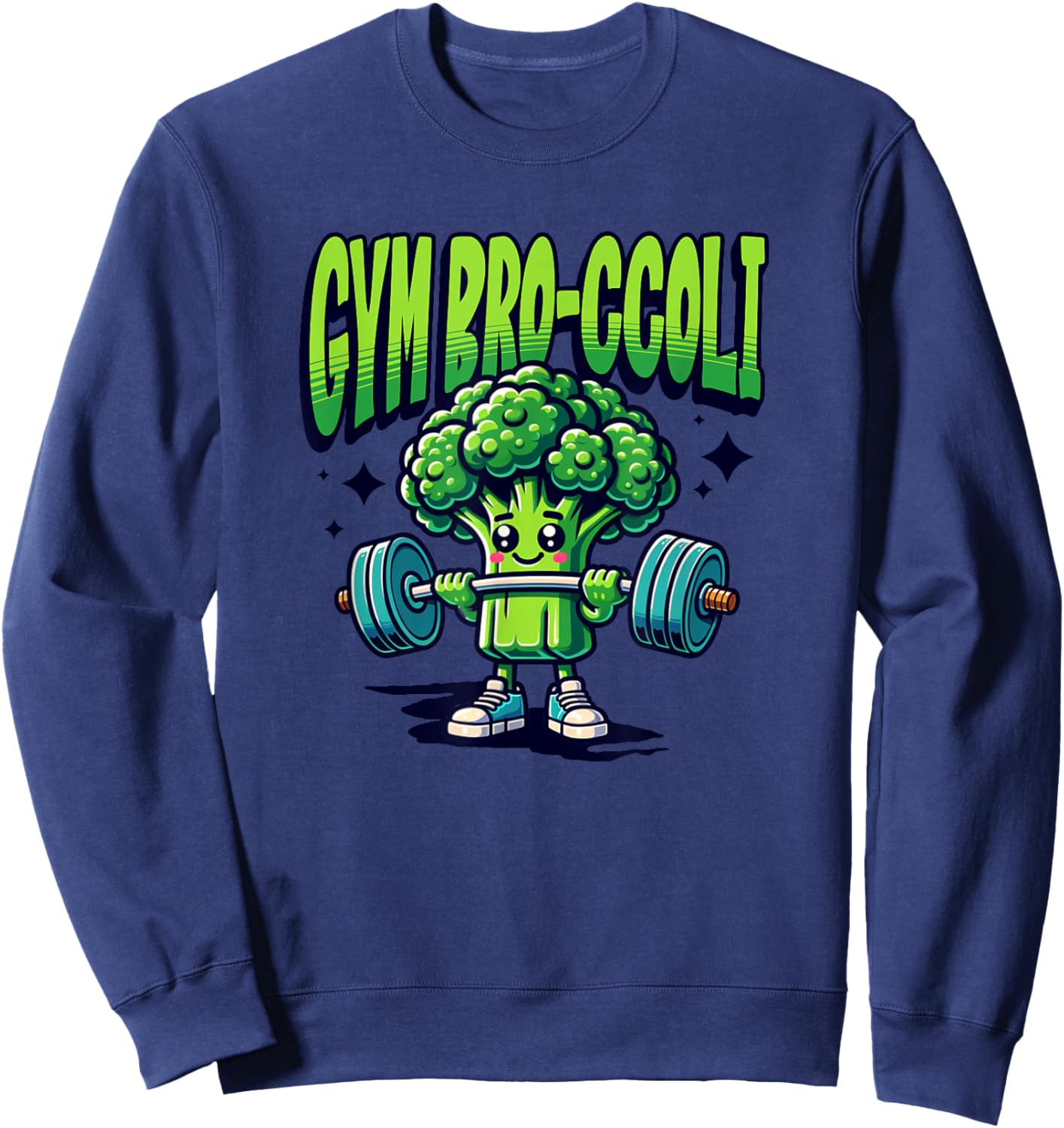 Gym Bro Broccoli Weight Lifting Bodybuilding Fitness Sweatshirt - Sweatshirt | Navy
