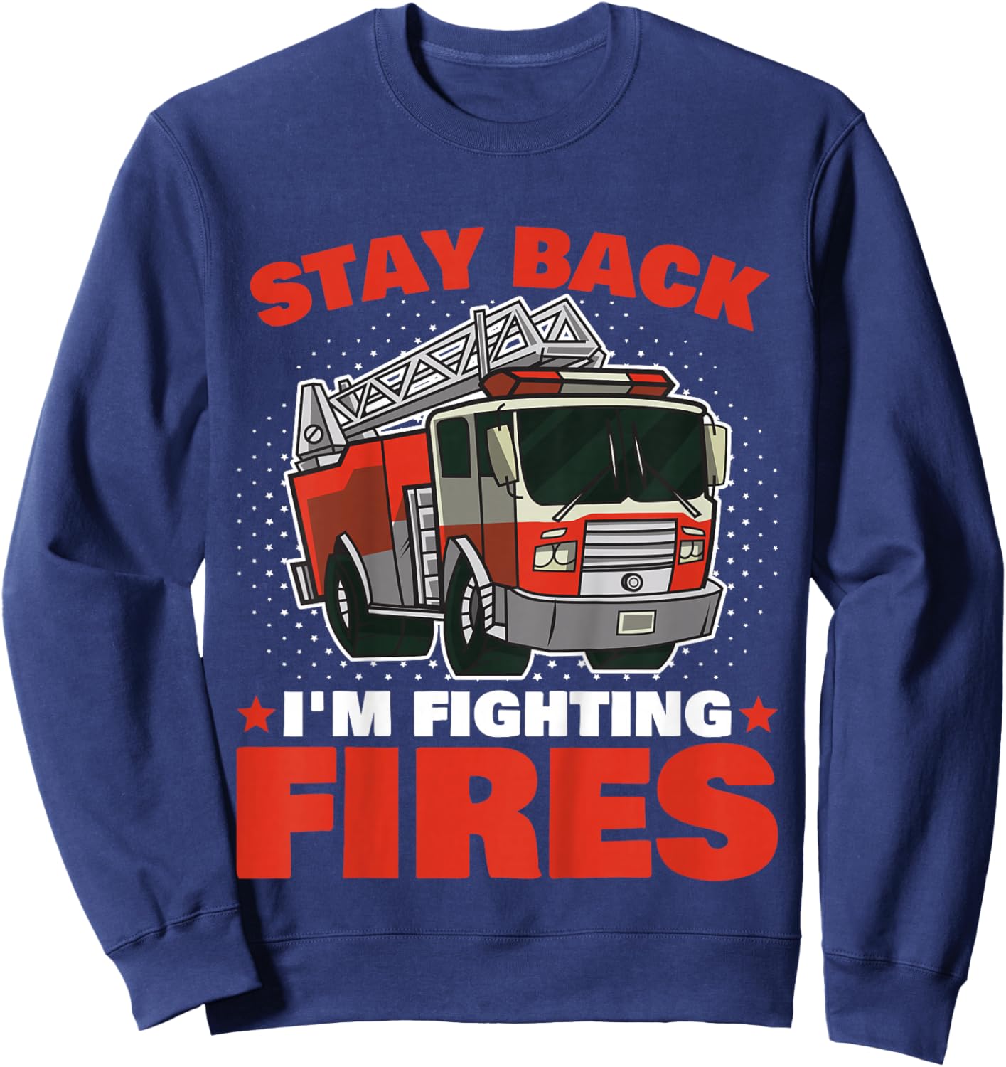 Kids Firefighter Shirt Fireman Shirt for Toddler Boys Firefighter Sweatshirt - Sweatshirt | Navy