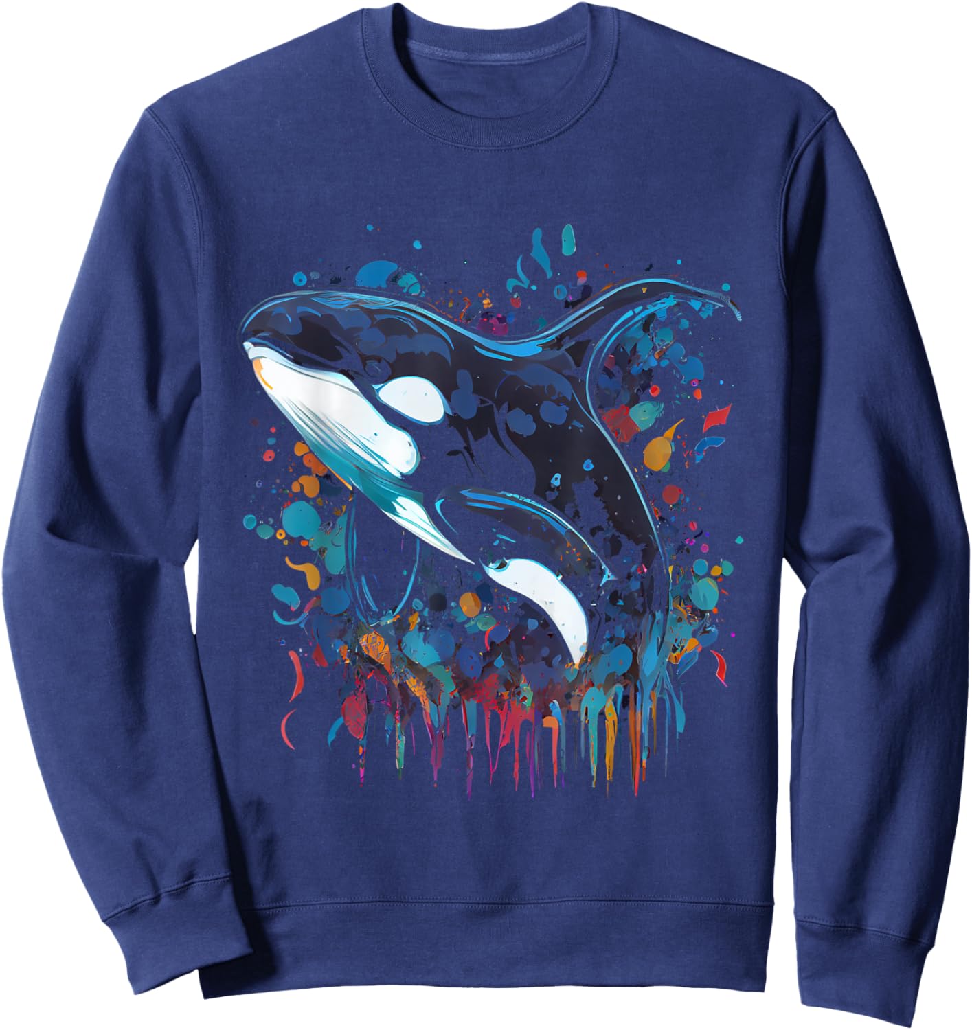 Orca whale fish favorite animal fan orca favorite whale Sweatshirt - Sweatshirt | Navy
