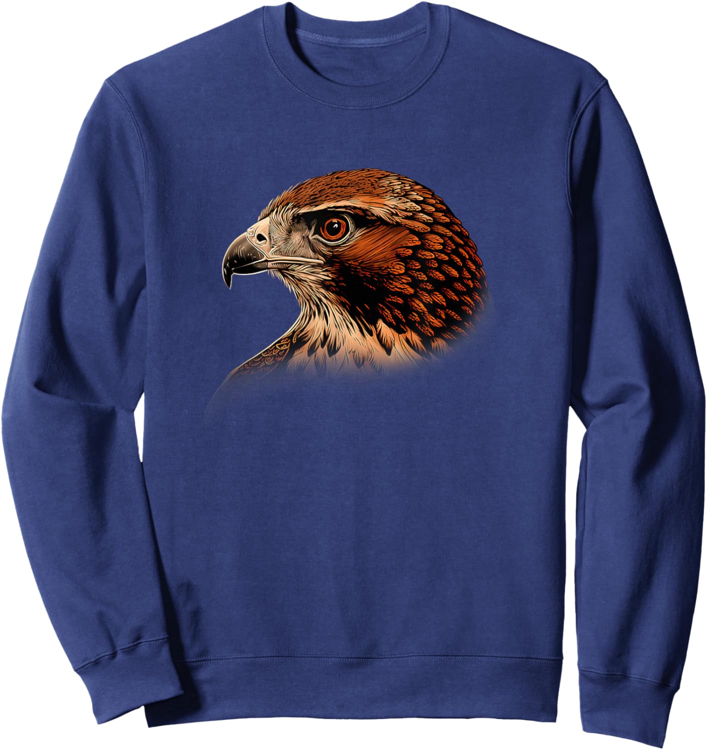 Curation Engine Red-Tailed Hawk - Women's Adult X-Small Black Short Sleeve Classic Fit Sweatshirt - Sweatshirt | Navy