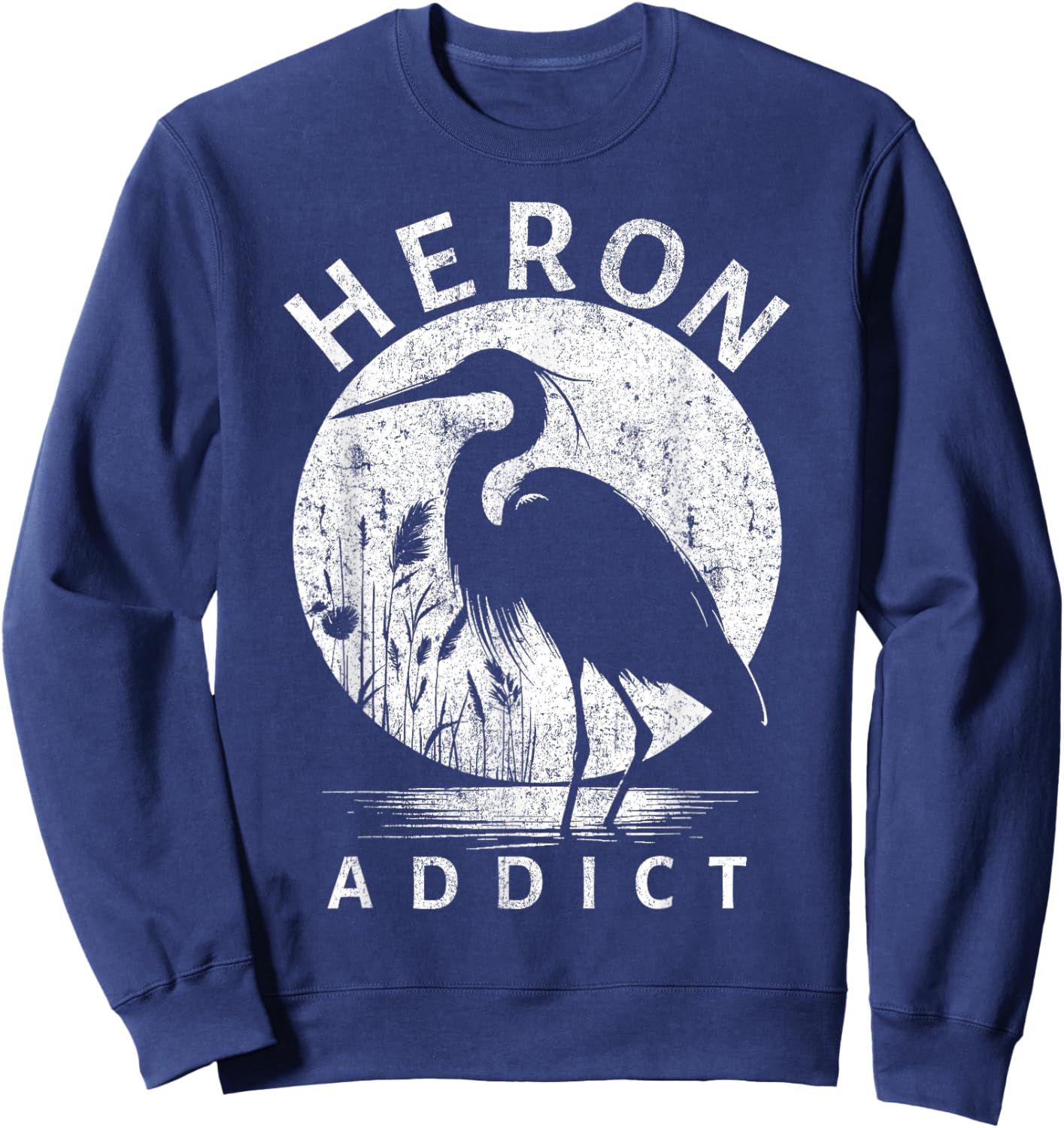 Heron Addict Blue Heron Birding Sweatshirt - Sweatshirt | Navy