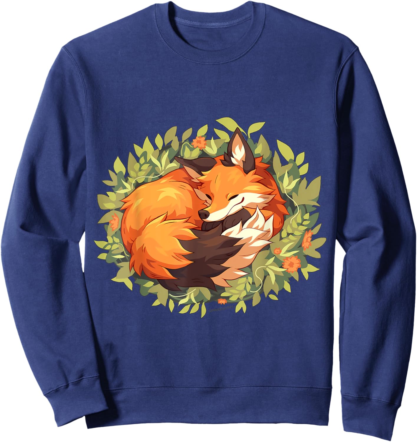 Fox Sleeping Animal Wildlife Sweatshirt - Sweatshirt | Navy