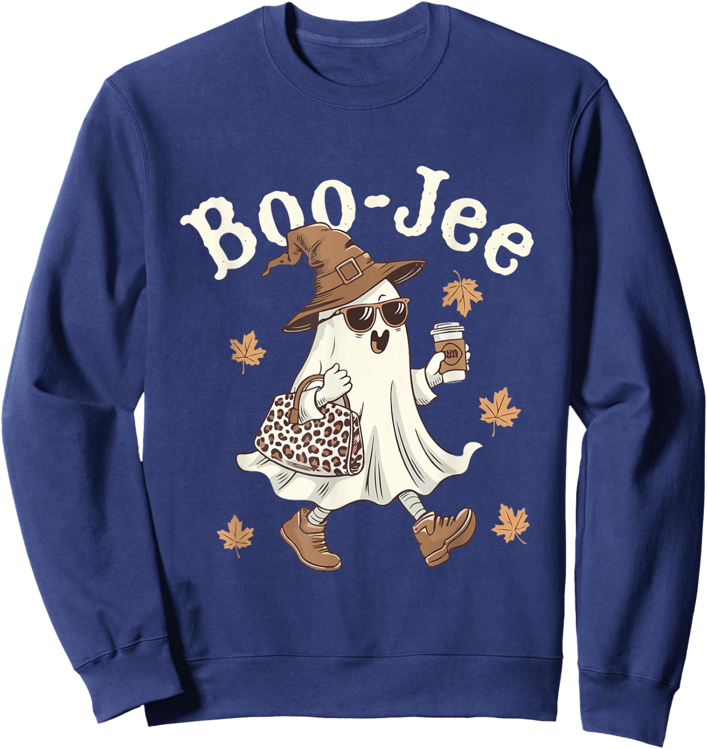 Cute Boo-Jee Tumbler Ghost Boujee Halloween Girl Women Sweatshirt - Sweatshirt | Navy