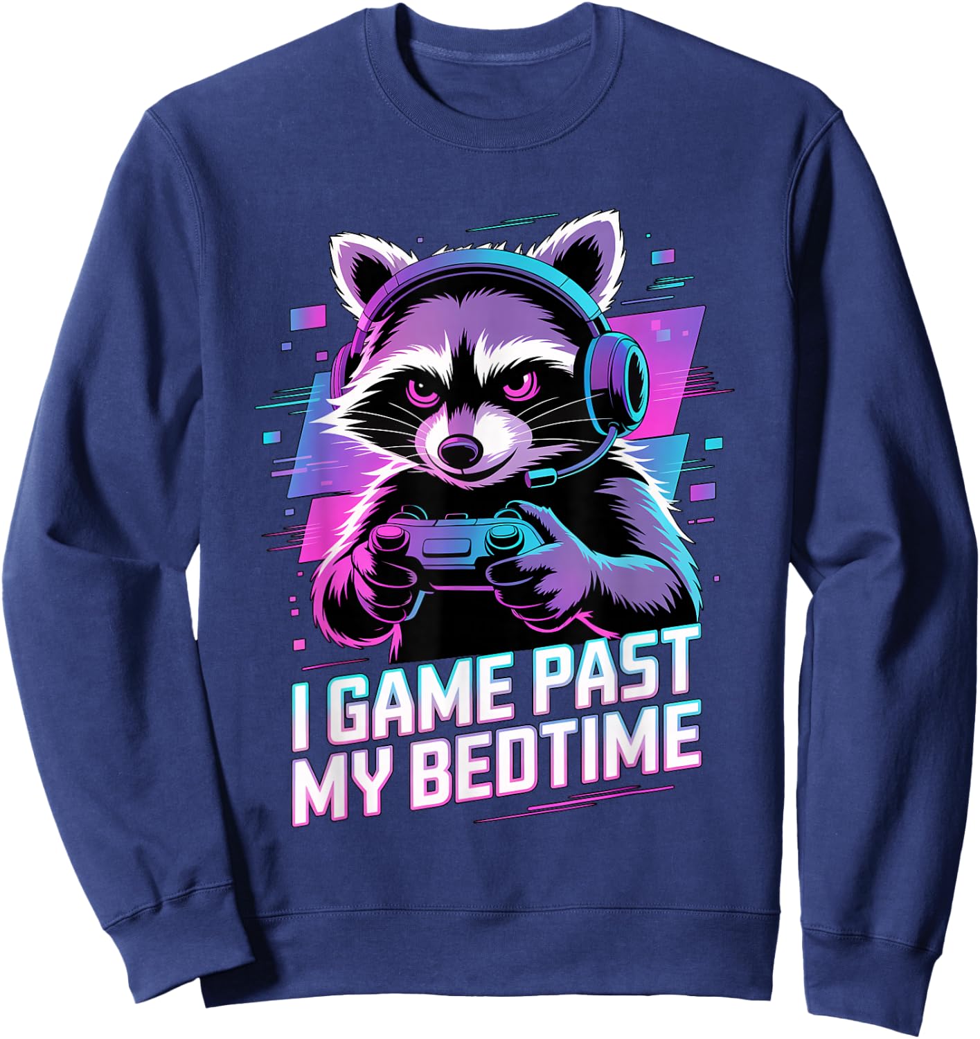 Raccoon Gaming I Game Past My Bedtime Sweatshirt - Sweatshirt | Navy