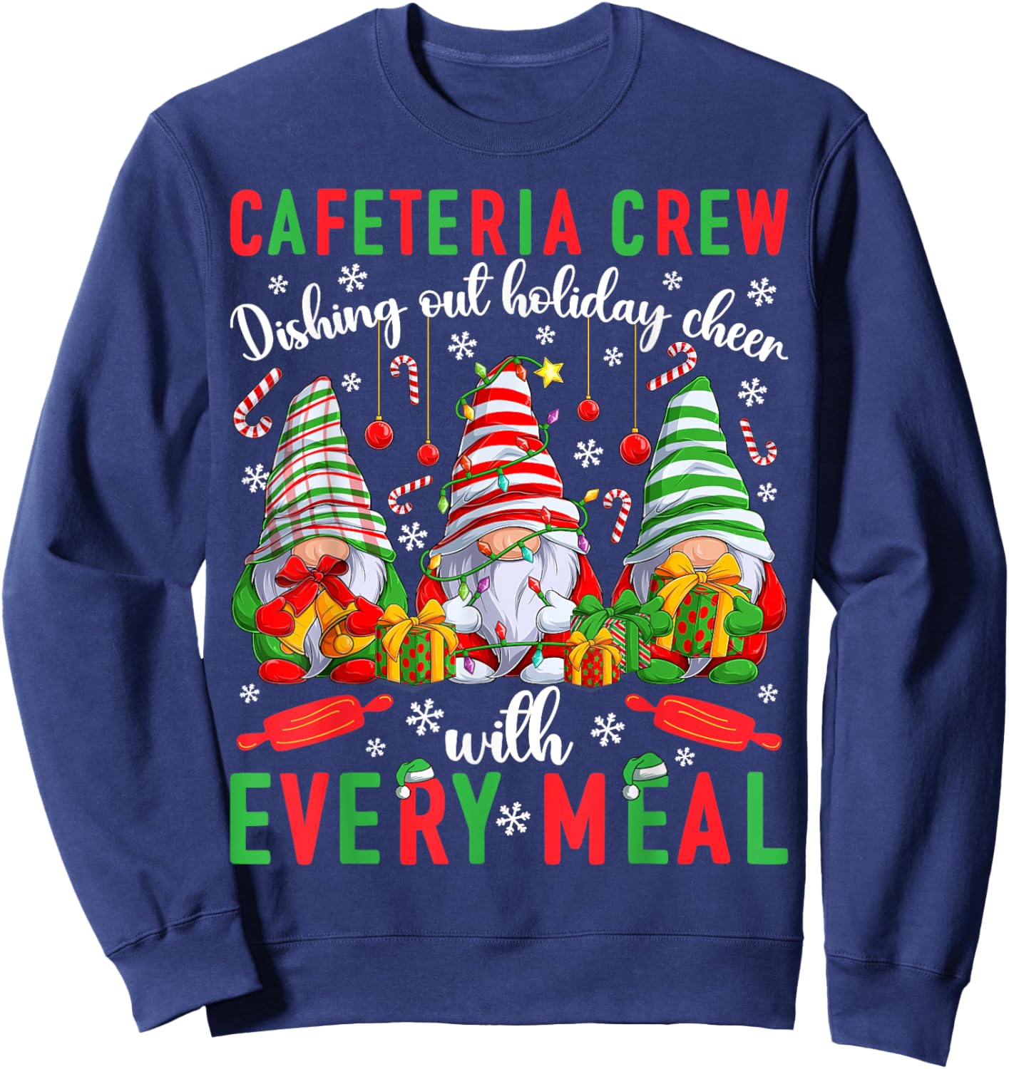Cafeteria Crew Christmas Lunch Lady Squad Xmas Party Sweatshirt - Sweatshirt | Navy