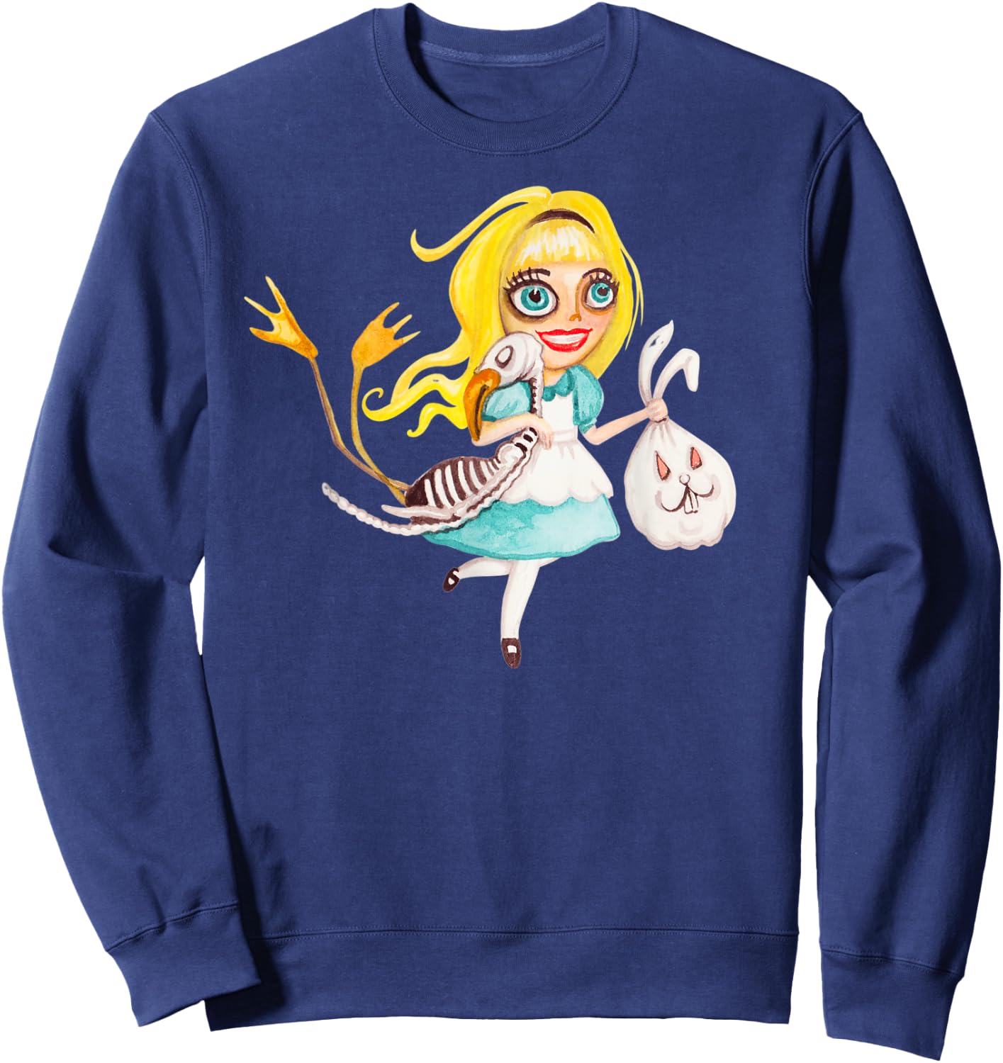 Yellow Hair Girl - Halloween Trick or Treat Design Sweatshirt - Sweatshirt | Navy